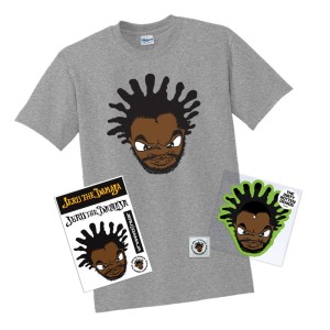 JERU THE DAMAJA / ジェルー・ザ・ダマジャ / JERU DREADED HEAD T-SHIRT BUNDLE  (XL) (T-SHIRT + PICTURE DISC + STICKER + CONDOM)