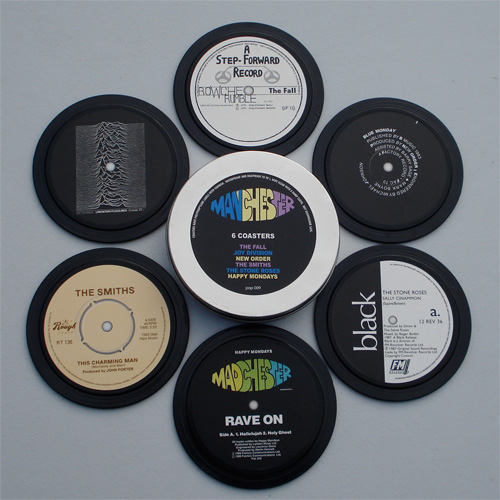 RECORD LABEL COASTERS IN A TIN 