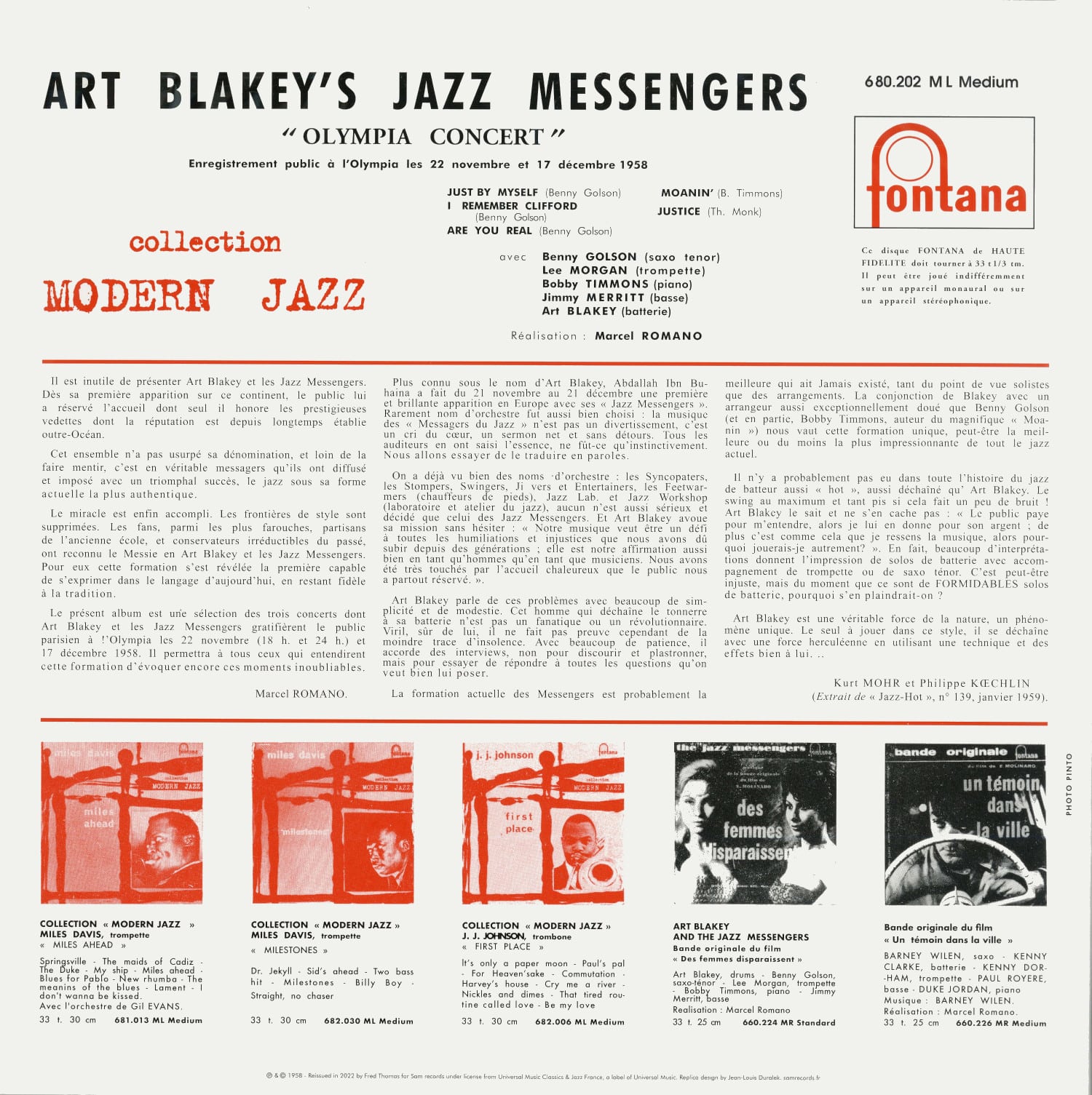 ○新品LP○ART BLAKEY / OLYMPIA CONCERT : アート・ブレイキーが涙