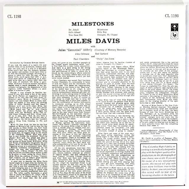 てなグッズや LP レコード MILES DAVIS マイルス デイヴィス MILESTONES マイルストーンズ D10144H 