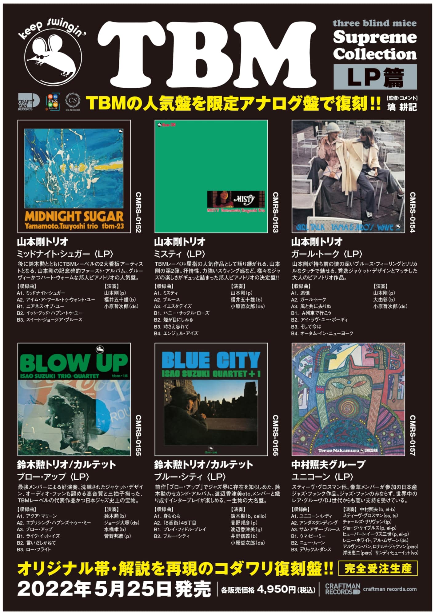 鈴木勲 / BLUE CITY ブルー・シティ 帯付き LP レコード TBM-24 
