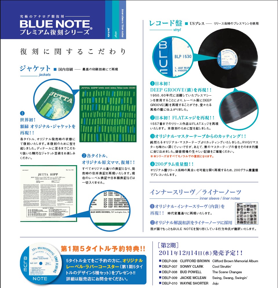 第1期>究極のアナログ盤復刻 BLUE NOTEプレミアム復刻シリーズ