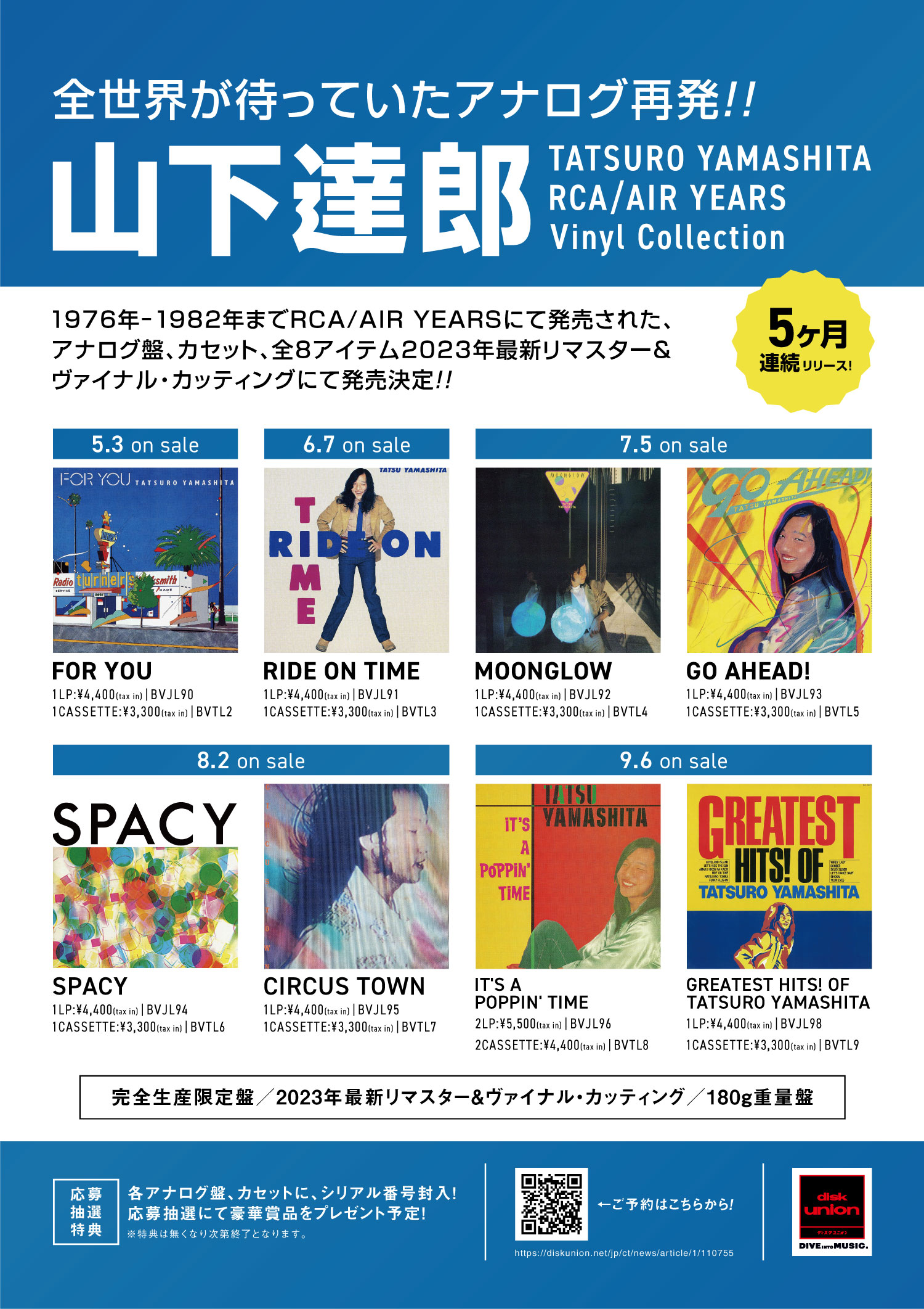山下達郎 RCA/AIR YEARS Vinyl Collection｜ニュース