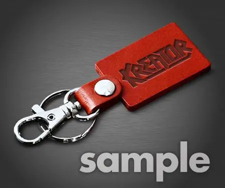 KREATOR / KRUSHERS OF THE WORLD 特典 ロゴ入り革製キーホルダー