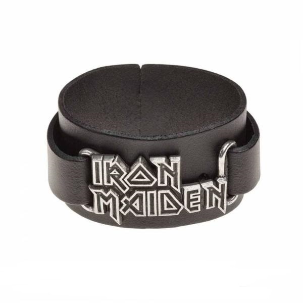 IRON MAIDEN LOGO LEATHER WRISTSTRAP BRACELET/IRON MAIDEN/アイアン