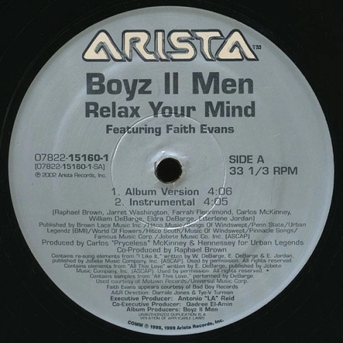 BOYZ II MEN / ボーイズ・トゥー・メン / RELAX YOUR MIND
