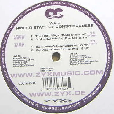 WINK (JOSH WINK) / HIGHER STATE OF CONSCIOUSNESS
