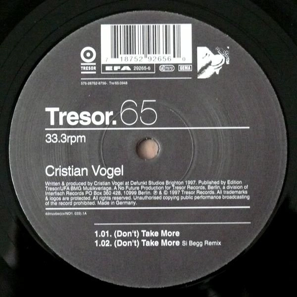 CRISTIAN VOGEL / クリスティアン・ヴォーゲル / (DON'T)TAKE MORE