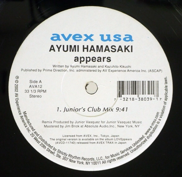 AYUMI HAMASAKI / 浜崎あゆみ / Appears Remixed By Junior Vasquez