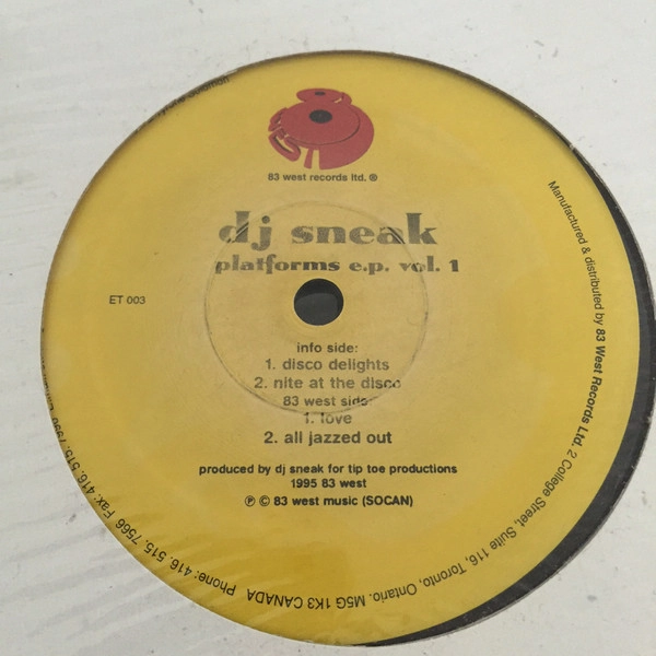 DJ SNEAK / DJスニーク / PLATFORMS E.P. VOL.1