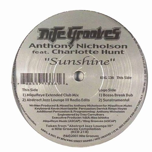 ANTHONY NICHOLSON FEAT. CHARLOTTE HUNT / SUNSHINE