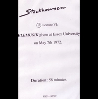 KARLHEINZ STOCKHAUSEN / カールハインツ・シュトックハウゼン / LECTURE 6: TELEMUSIK