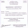 KARLHEINZ STOCKHAUSEN / カールハインツ・シュトックハウゼン / MIKROPHONIE I