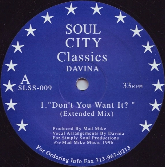 DAVINA / ダヴィーナ / DON'T YOU WANT IT?