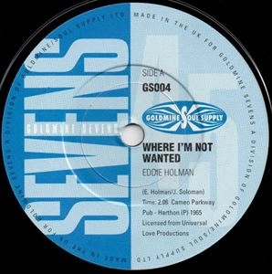 EDDIE HOLMAN / エディ・ホールマン / WHERE I'M NOT WANTED