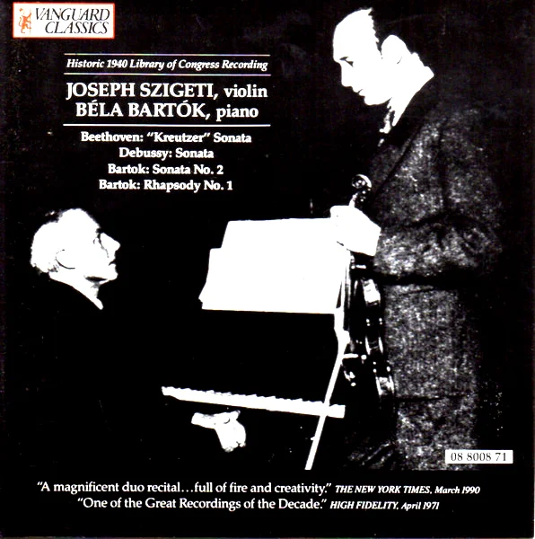 BELA BARTOK & JOSEPH SZIGETI / ベーラ・バルトーク & ヨーゼフ・シゲティ / "HISTORIC 1940 - LIBRARY OF CONGRESS / SONATAS BY BEETHOVEN, BARTOK & DEBUSSY"