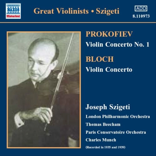 JOSEPH SZIGETI / ヨーゼフ・シゲティ / PROKOFIEV & BLOCH: VIOLIN CONCERTOS