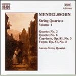 AURORA STRING QUARTET / オーロラ弦楽四重奏団 / MENDELSSOHN: STRING QUARTETS VOL.1 NOS.6&3 / "メンデルスゾーン:弦楽四重奏曲-1 第6番, 第3番/カプリッチョ/他"