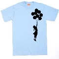 BANKSY / BALLOONS T-SHIRT LIGHT BLUE/MENS/L