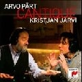 KRISTJAN JARVI / クリスチャン・ヤルヴィ / ARVO PART:CANTIQUE/STABAT MATER/SYM.NO.3