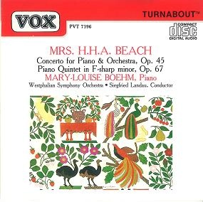 MARY-LOUISE BOEHM / メアリー・ルイーズ・ベーム / BEACH:PIANO CONCERTO/QUINTET