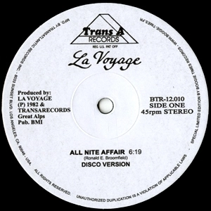 LA VOYAGE / ヴォヤージ / ALL NITE AFFAIR (DISCO VERSION) + ALL NITE