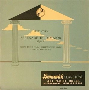 JOSEPH FUCHS / ジョセフ・フックス / BEETHOVEN: SERENADE IN D MAJOR OPUS 8