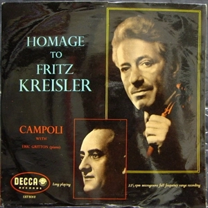 ALFREDO CAMPOLI / アルフレード・カンポーリ / HOMAGE TO FRITZ KREISLER