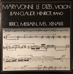 MARYVONNE LE DIZES / マリボンヌ・ル・ディゼ / BERIO MESSIAEN IVES XENAKIS