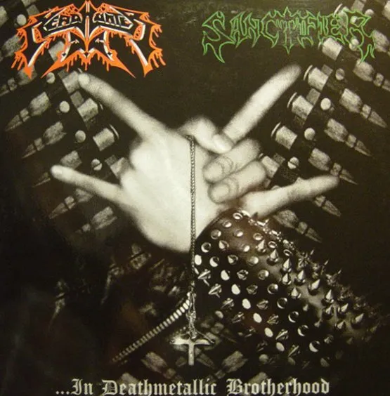 SPLIT (HEADHUNTER D.C. / SANCTIFER) / IN DEATHMETALLIC BROTHERHOOD