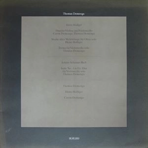 THOMAS DEMENGA / トーマス・デメンガ / BACH:SUITE NO.4 FOR CELLO SOLO / HOLLIGER:SUO FOR VIOLIN & CELLO, STUDY FOR OBOE  SOLO