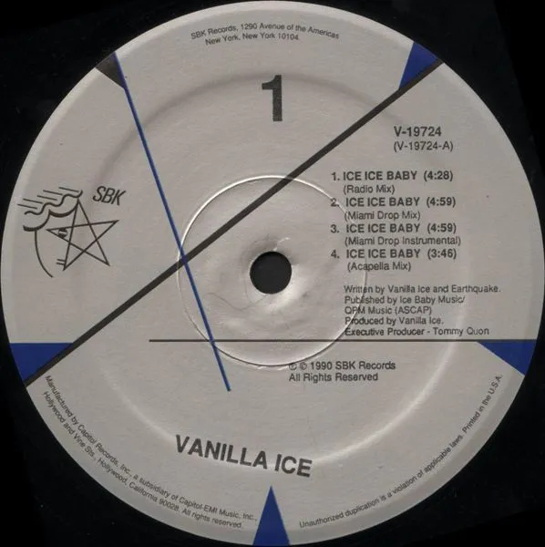 VANILLA ICE / ヴァニラ・アイス / ICE ICE BABY