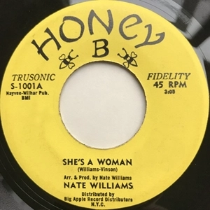 NATE WILLIAMS (SOUL/FUNK) / SHE'S A WOMAN / YOU'RE DOING WRONG