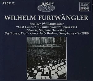 WILHELM FURTWANGLER / ヴィルヘルム・フルトヴェングラー / LAST CONCERT IN PHILHARMONIE