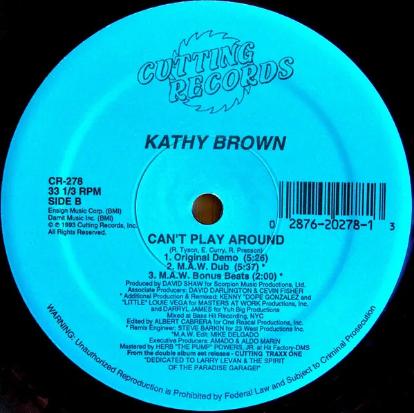 KATHY BROWN / CAN'T PLAY AROUND