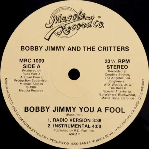 BOBBY JIMMY & THE CRITTERS / BOBBY JIMMY YOU A FOOL