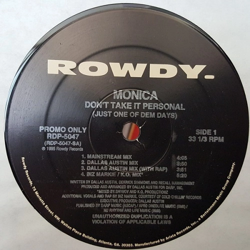 MONICA / モニカ / DON'T TAKE IT PERSONAL (JUST ONE OF DEM DAYS)