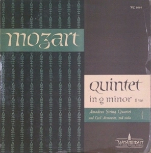 AMADEUS QUARTET / アマデウス四重奏団 / MOZART: QUINTET IN G MINOR, K 516