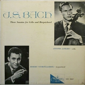 ANTONIO JANIGRO / アントニオ・ヤニグロ / BACH: THREE SONATAS FOR CELLO AND HARPSICHORD