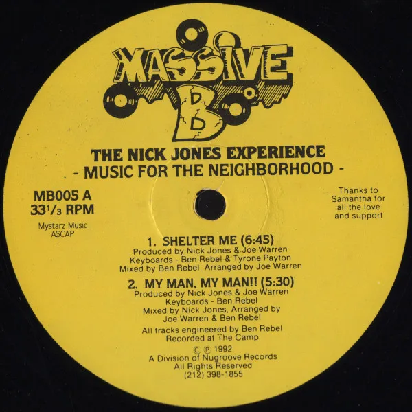 NICK JONES EXPERIENC / MUSIC FOR THE NEIGHB