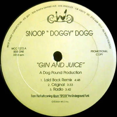 SNOOP DOGGY DOGG / スヌープ・ドギー・ドッグ / GIN AND JUICE