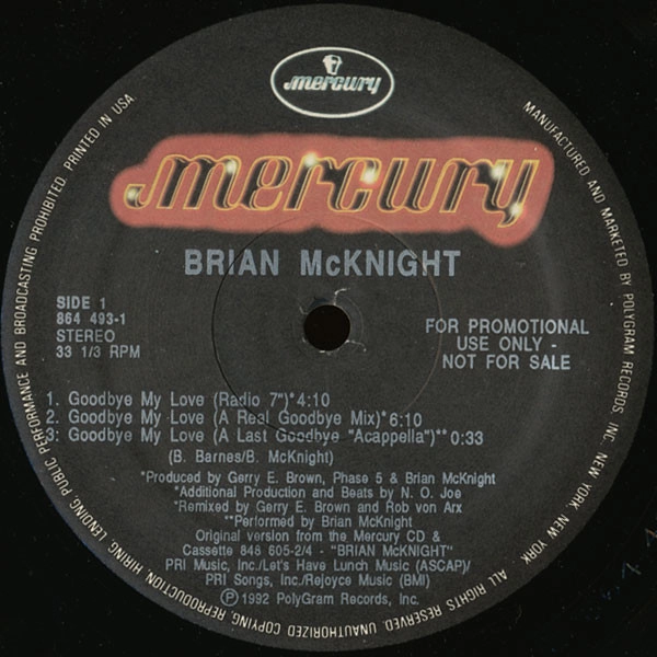 BRIAN MCKNIGHT / ブライアン・マックナイト / GOODBYE MY LOVE