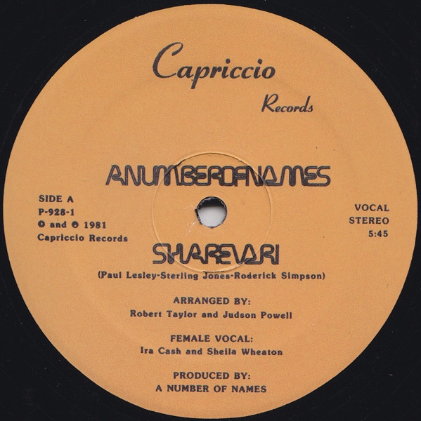 NUMBER OF NAMES / SHAREVARI (RE-ISSUE)