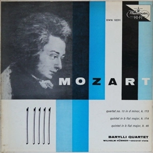 BARYLLI QUARTET / バリリ四重奏団 / MOZART: QUARTET NO.13 IN D MINOR, K.173