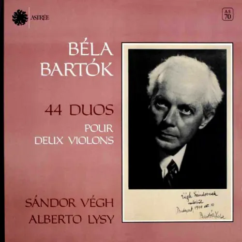 SANDOR VEGH / シャーンドル・ヴェーグ / BARTOK:44 DUOS POUR DEUX VIOLONS