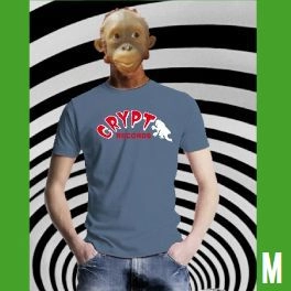 CRYPT RECORDS / T-SHIRT CRYPT LOGO /BLUE/M