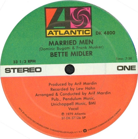 BETTE MIDLER / ベット・ミドラー / MARRIED MEN