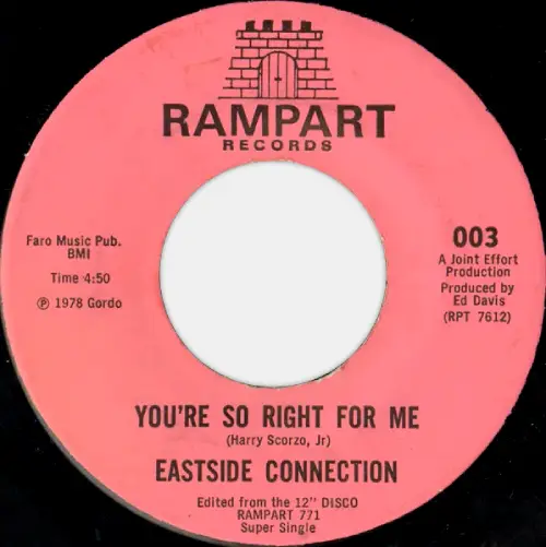 EASTSIDE CONNECTION / イーストサイド・コネクション / (7") YOU'RE SO RIGHT FOR ME / FRISCO DISCO