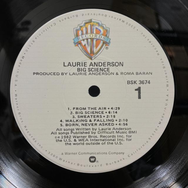 BIG SCIENCE / LAURIE ANDERSON / ローリー・アンダーソン / ロック