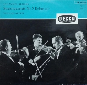 VEGH QUARTET / ヴェーグ四重奏団 / BRAHMS:STREICH QUARTETT NO.3